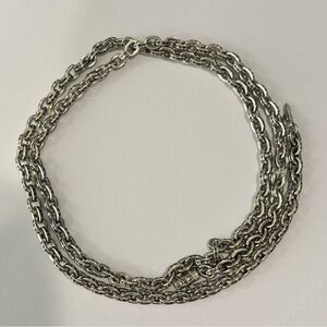 Chrome Hearts Silver 28 Inch Paper Chain Necklace